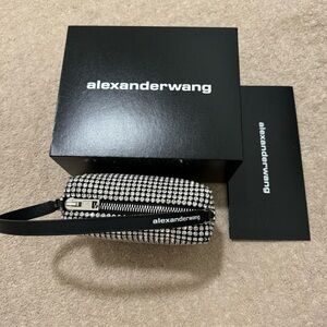 very clean like new Alexander Wang heiress pouch crystal mesh with box